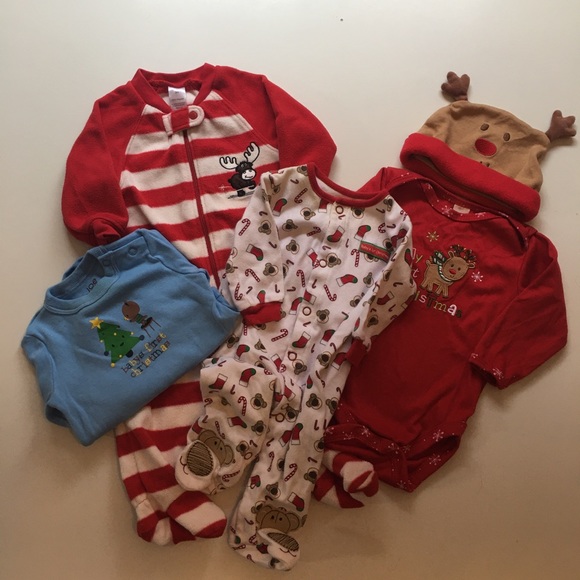 2/$12 3 Month Baby’s First Christmas Onesie, Sleeper and Hat Set - Picture 12 of 12